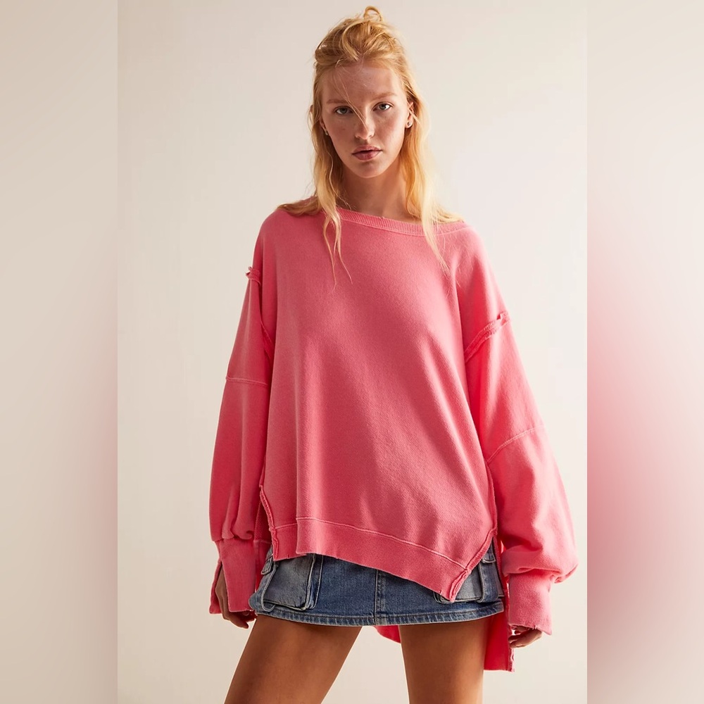 We The Free Vibrant Pink Camden Pullover Sz Small
